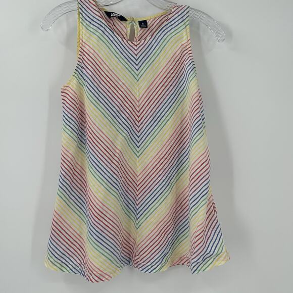 Lands End Rainbow Stripe Shirt 100% Linen Womens Small Sleeveless Blouse - Picture 5 of 8